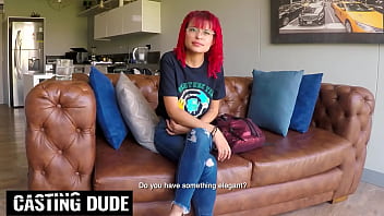 Petite redhead latina teen stretched by big cock in fake job interview