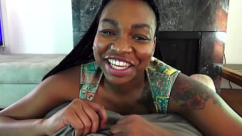 Slippery feet busty babe gets tits throat & feet fucked