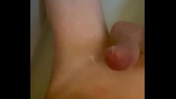 Cumming hard at the end having fun in the bathtub