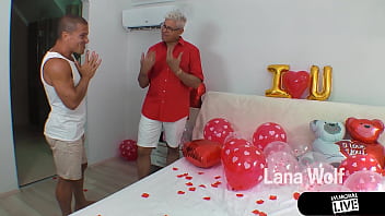 Valentine's day surprise lana wolf dildo fucks herself for porno dan