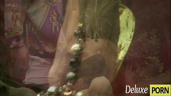 Hot hairy redhead milf banged in the garden