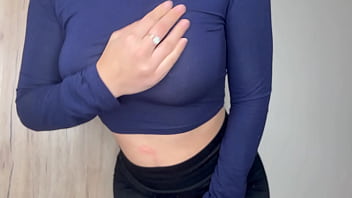 Latina pretty girl shows her hairy pussy in the bathroom and has an orgasm