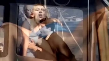On the boat out at sea gina has sex with a man wearing a suit