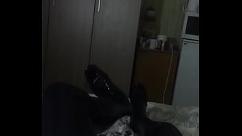 My first time ever wearing latex stockings gloves