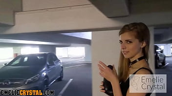 Emelie crystal outdoor thick dildo in the ass