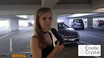 Emelie crystal outdoor thick dildo in the ass