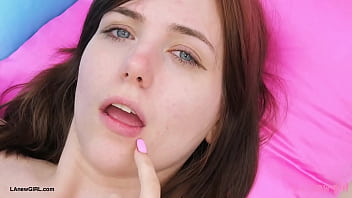 Striking brunette model naked close up