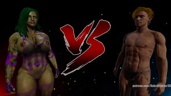 Jennifer vs brian nf3d mixed kinky femdom combat