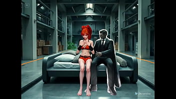 A small very cute young woman with long orange hair will be surprise by an evil genius on an island A small very cute young woman with long orange hair will be surprise by an evil genius on an island