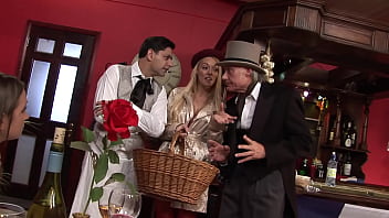 Pulling their panties to the side they give their stunt dicks access to their wet slits