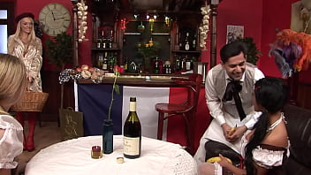 Pulling their panties to the side they give their stunt dicks access to their wet slits