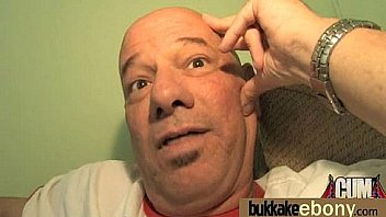 Interracial bukkake sex with black porn star 17