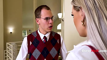 Milf teacher takes a dull student from double ds to an a