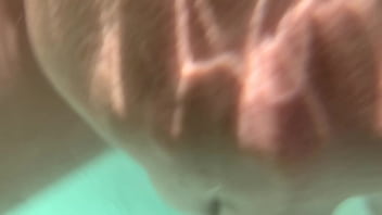 Underwater creampie and dildo in pussy