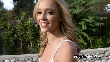 Blonde vixen puts on fishnets to get fucked on casting Blonde vixen puts on fishnets to get fucked on casting