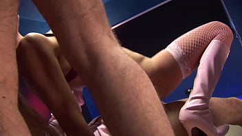 Paige ashley fucks two editors at once in the editing room suite