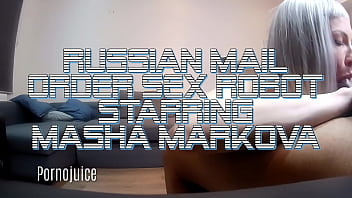 Sci fi sex robot sucks her owner's black dick