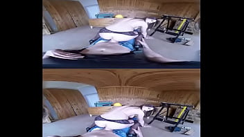 Carpenter's submissive client tied up for anal sex