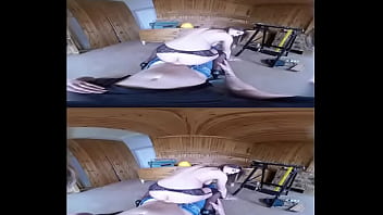 Carpenter's submissive client tied up for anal sex