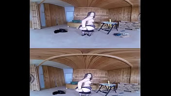 Carpenter's submissive client tied up for anal sex