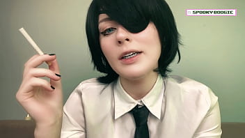 Himeno saw you taking her cigarettes and made you suck her toes and pegged you