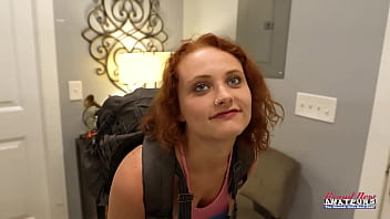 Petite ginger luna parish deep fingers her twat and stuffs it with a dildo