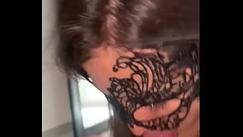 Getting blown by sexy milf cock between tits