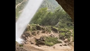 I’m behind a waterfall something i’ve never experienced before have you ever stood behind a waterfall #water