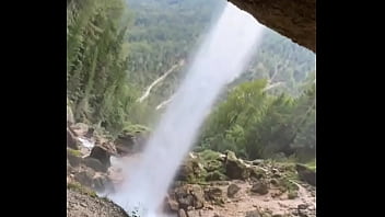 I’m behind a waterfall something i’ve never experienced before have you ever stood behind a waterfall #water