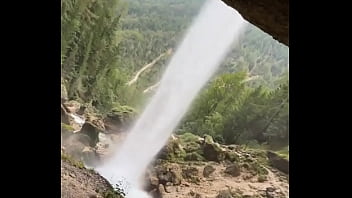 I’m behind a waterfall something i’ve never experienced before have you ever stood behind a waterfall #water