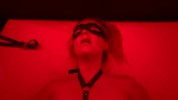 Slut tied and teased swallows a cum load