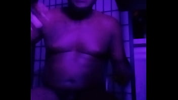 Purple lights while naked 4