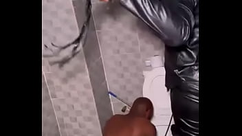 Nigerian dominatrix humiliates slave
