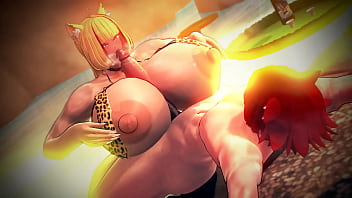 Paizuri in hot springs