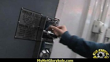 Hottie sucks and fucks black cock for cusmhot at gloryhole 4