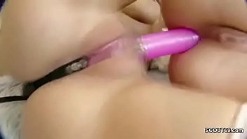 Two extrem small teens in first lesbian fuck together