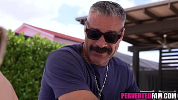 Step daughter teasing step dad until he fucks her