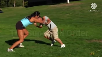 Amazons wrestle lift man