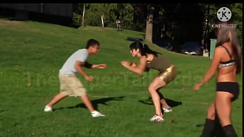 Amazons wrestle lift man