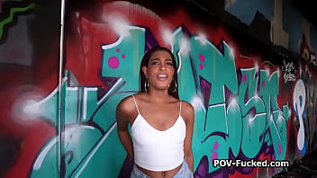 Ebony busted for making graffiti now rides my dick