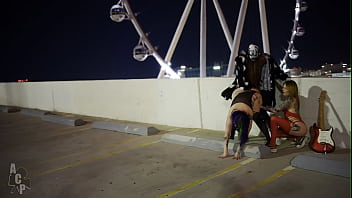 Legendary rockstar fucks two gothic slut after he played him his hit song