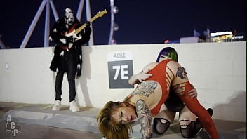 Legendary rockstar fucks two gothic slut after he played him his hit song