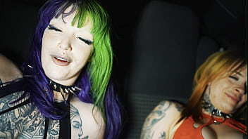 Legendary rockstar fucks two gothic slut after he played him his hit song