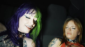 Legendary rockstar fucks two gothic slut after he played him his hit song