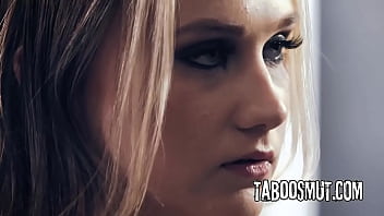 Blonde teen fucked in threesome by pervy professor and principal