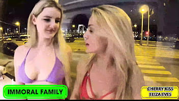 Eliza eves & cherry kiss' stepbrothers' taboo booty fuck challenge