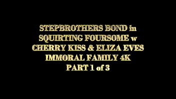 Eliza eves & cherry kiss' stepbrothers' taboo booty fuck challenge