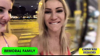 Eliza eves & cherry kiss' stepbrothers' taboo booty fuck challenge