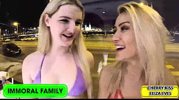 Eliza eves & cherry kiss' stepbrothers' taboo booty fuck challenge