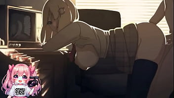 Blonde girl getting fucked doggy and cum on face